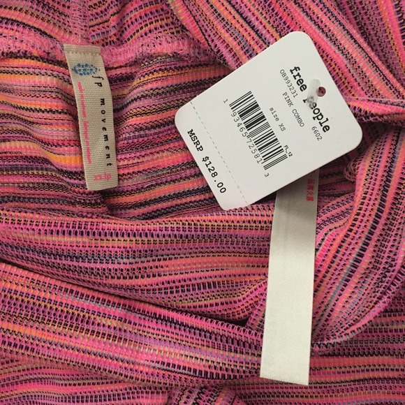 FREE PEOPLE Roll Out Leggings Pink Striped - Picture 6 of 6